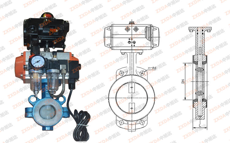 气动防爆蝶阀结构图